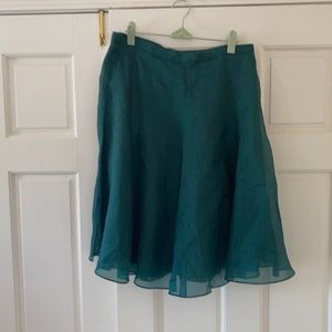 Green Silk Party Skirt - size 4